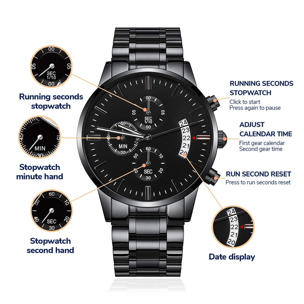 A.ANDICULA Black Chronograph Watch