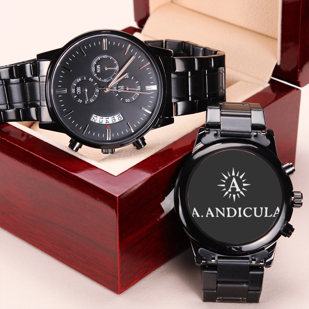 A.ANDICULA Black Chronograph Watch